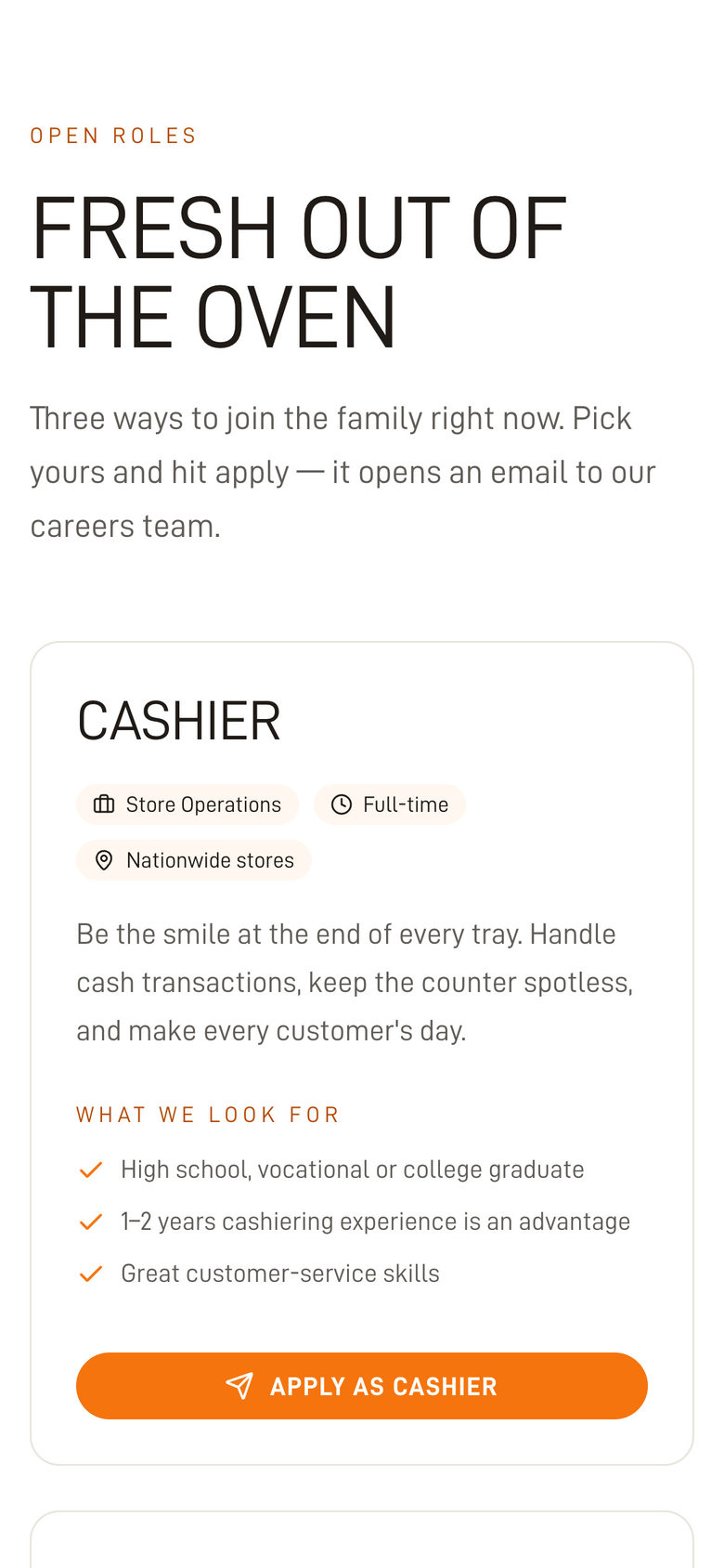 BreadTalk Philippines: Open Roles on the Careers page, mobile