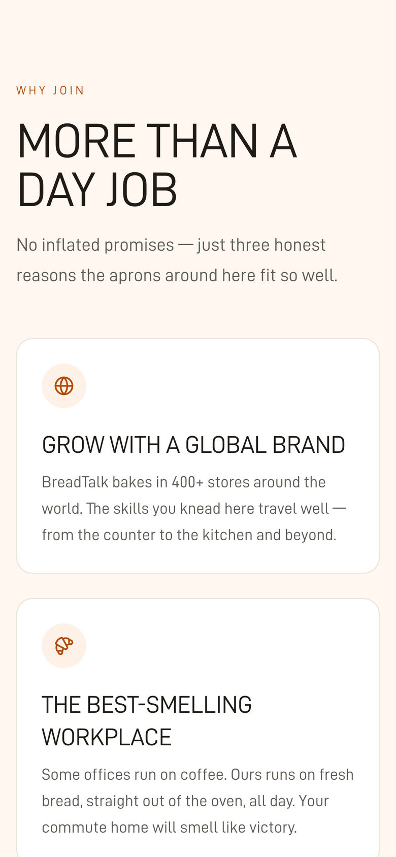 BreadTalk Philippines: Why Join on the Careers page, mobile