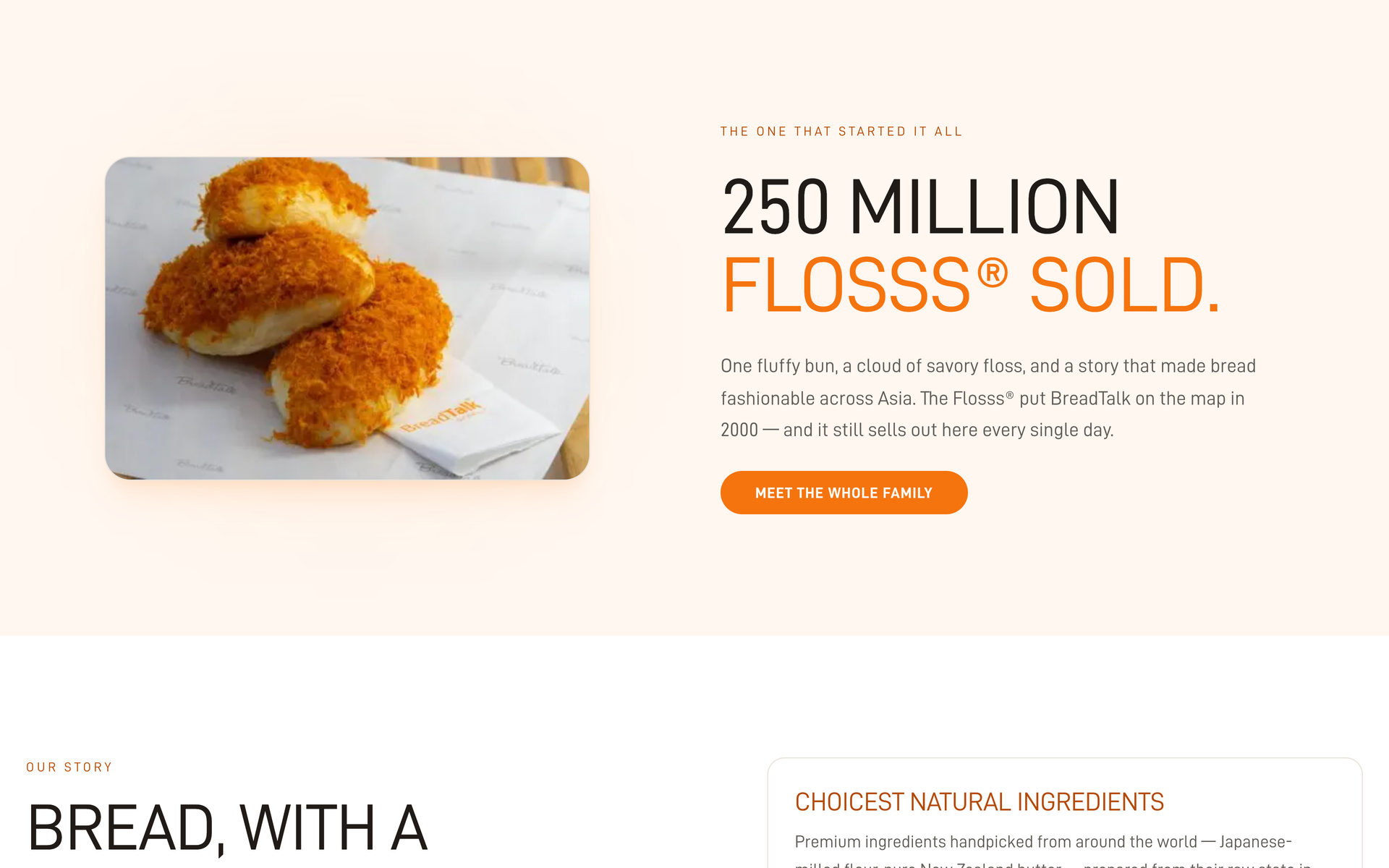 BreadTalk Philippines: Flosss Stat on the Home page, desktop