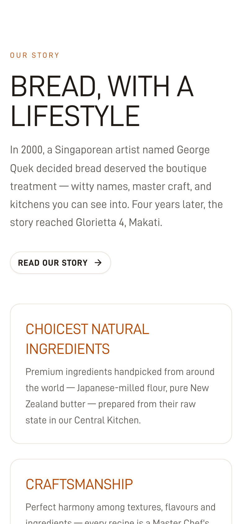 BreadTalk Philippines: Story Teaser on the Home page, mobile