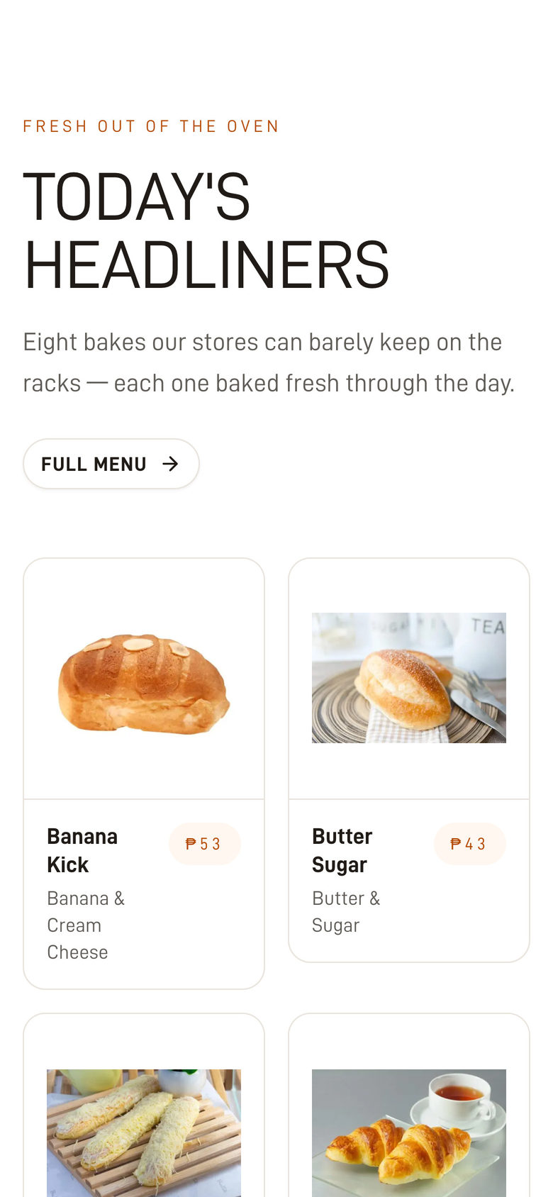 BreadTalk Philippines: today's headliners on the Home page, mobile