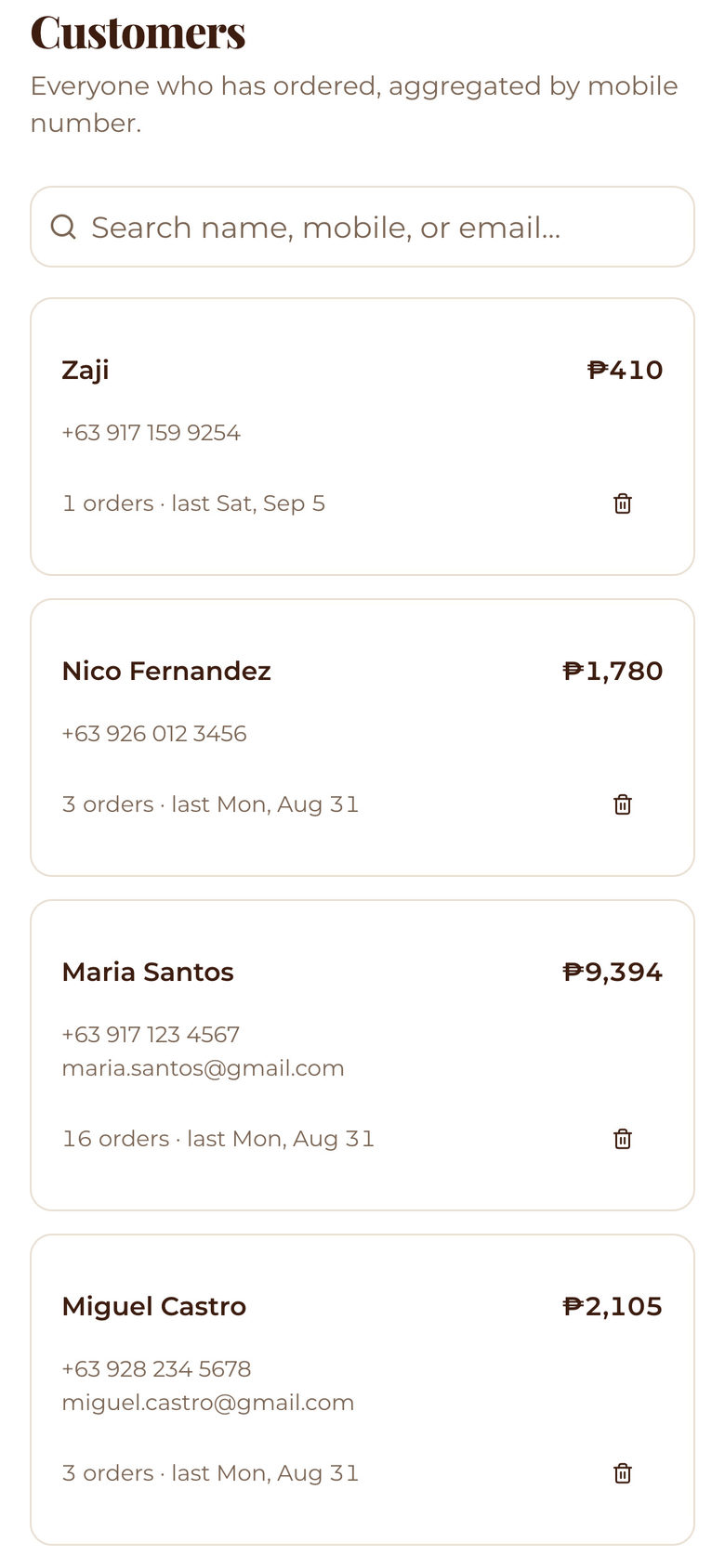 Mesafina Kitchen: page head on the Planning page, mobile