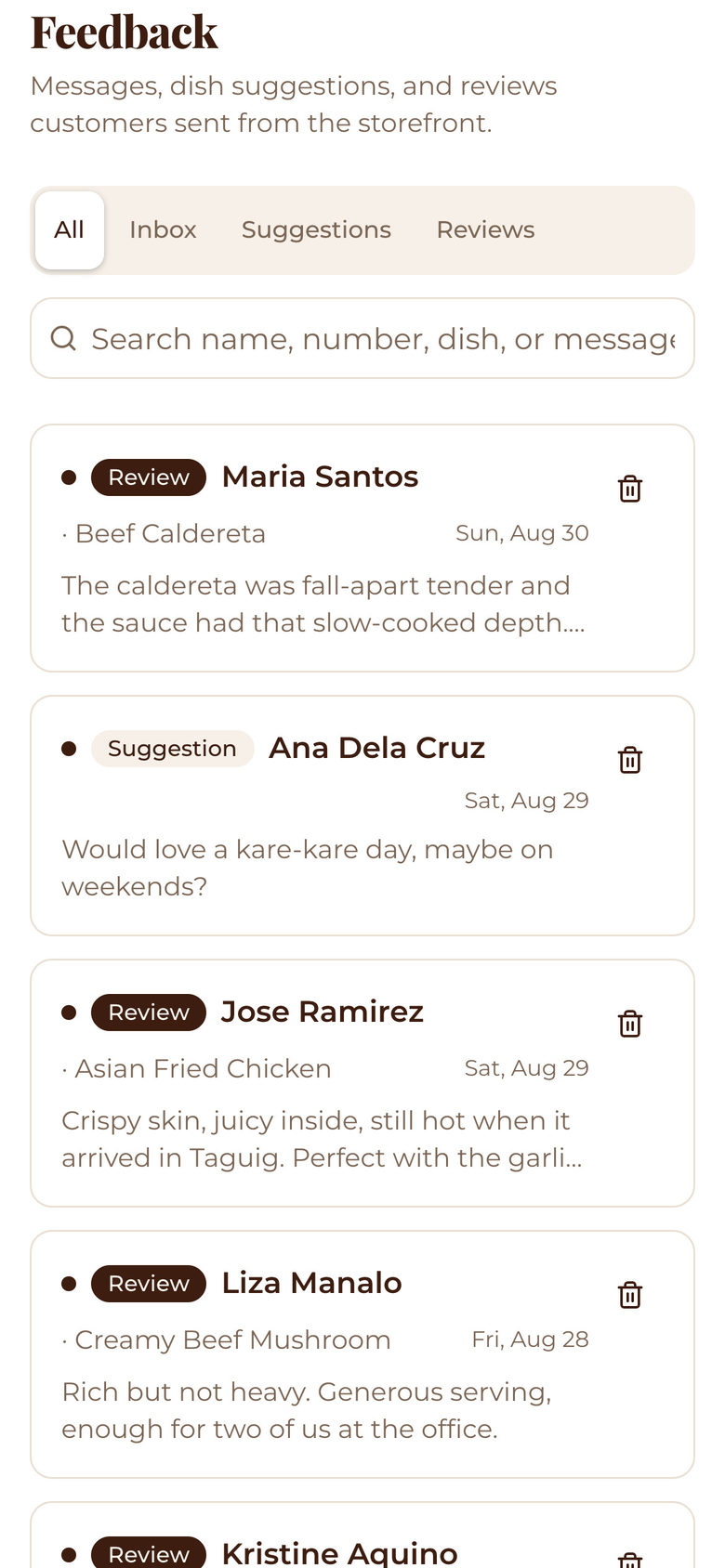 Mesafina Kitchen: page head on the Planning page, mobile