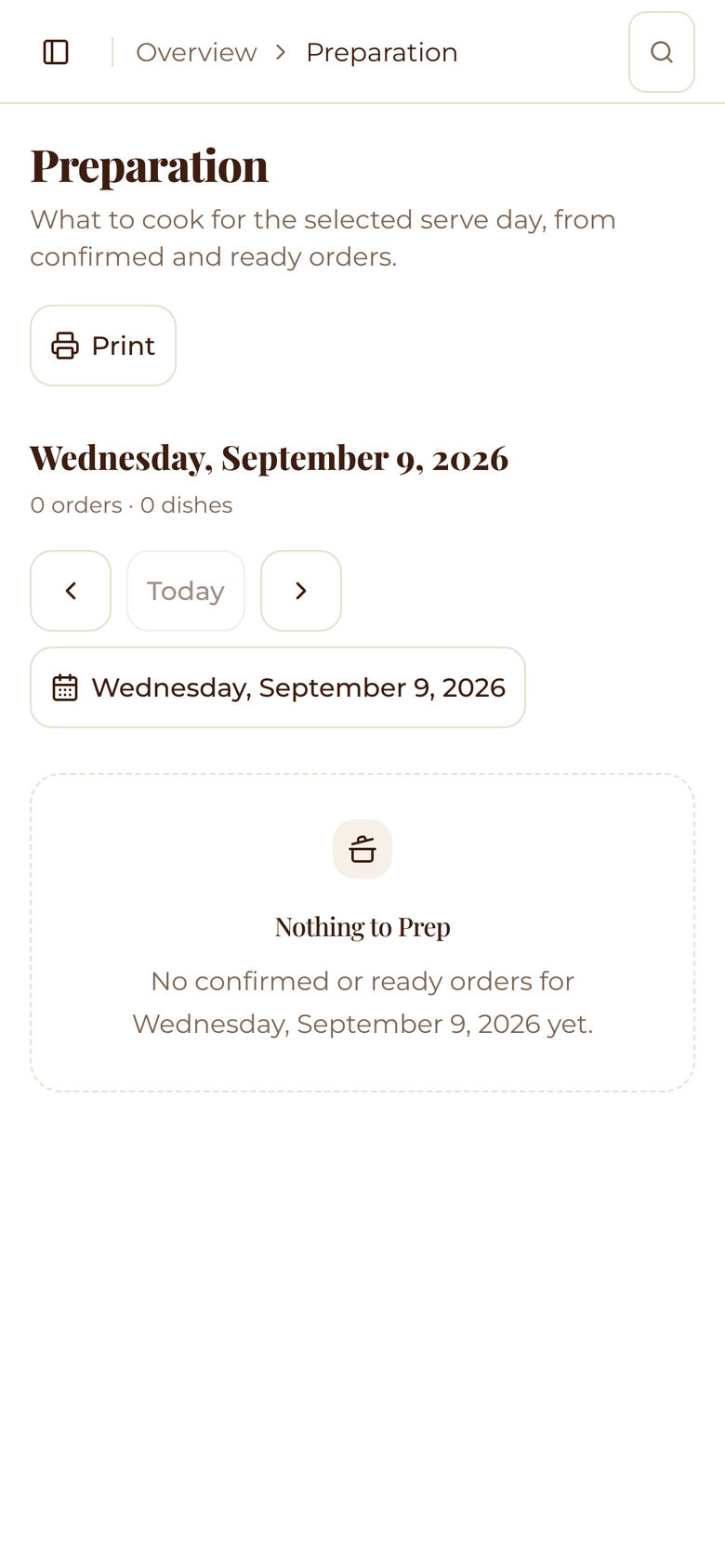 Mesafina Kitchen: Page Head on the Service page, mobile