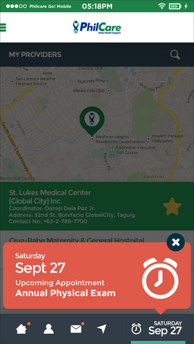 PhilCare: Directory on the Providers page, mobile