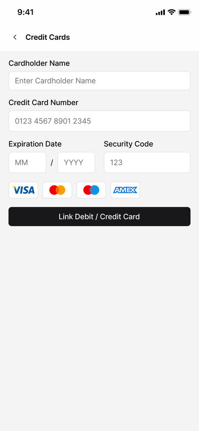 Stacked: Card Form on the Payment page, mobile