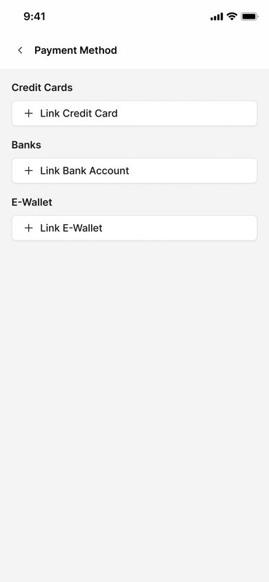 Stacked: Methods on the Payment page, mobile