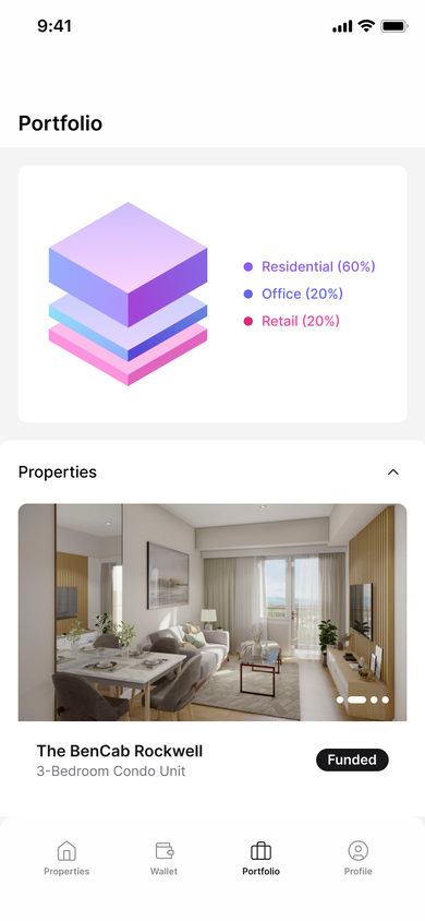 Stacked: Portfolio on the Portfolio page, mobile