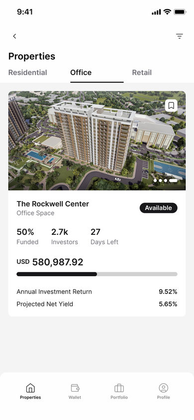 Stacked: Office on the Properties page, mobile