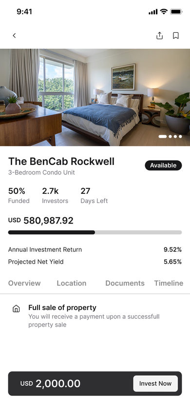 Stacked: Exit Options on the Property page, mobile