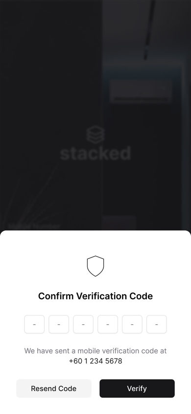 Stacked: Mobile Verification on the Onboarding page, mobile
