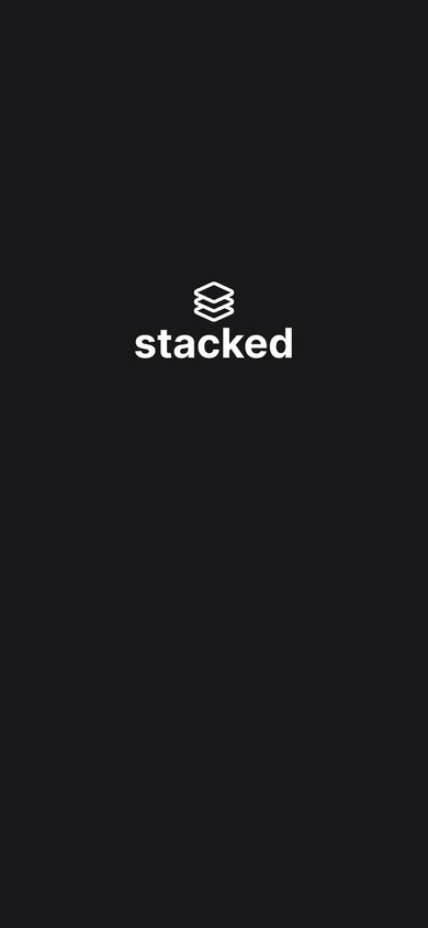 Stacked: Splash on the Onboarding page, mobile